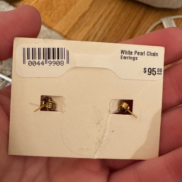 Chan Luu Gold and White Pearl Dangle Earrings - Picture 2 of 2